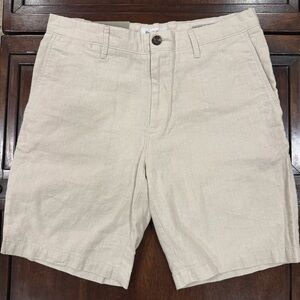 Men’s Good Fellow Shorts Beige/tan size 30 NWT The Every Wear Flat Front Linen